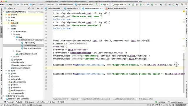 Android Kotlin Firebase Authentication Tutorial 2020 | Registration, Login, Logout, Session, Profil смотреть онлайн