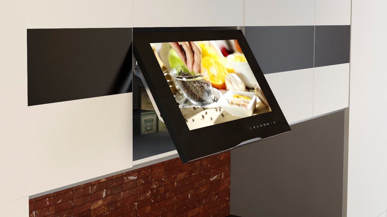 Новый компактный встраиваемый в кухонный шкаф телевизор AVS220W смотреть онлайн