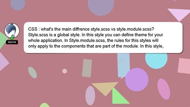 CSS : what's the main diffrence style.scss vs style.module.scss? смотреть онлайн
