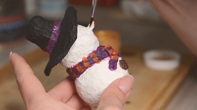 Идеи новогодних игрушек своими руками! Винтажный снеговик ⛄ из папье-маше!!! смотреть онлайн
