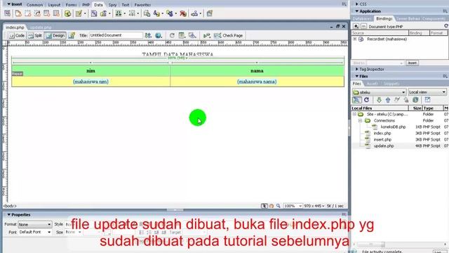 #4/5 CREAT UPDATE. APLIKASI CREATE, READ, UPDATE, DELETE (CRUD) HTML/PHP DI FARMEWORK DREAMWEAVER смотреть онлайн