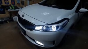 Kia Cerato. Добавляем ДХО, глазки и правильный свет.