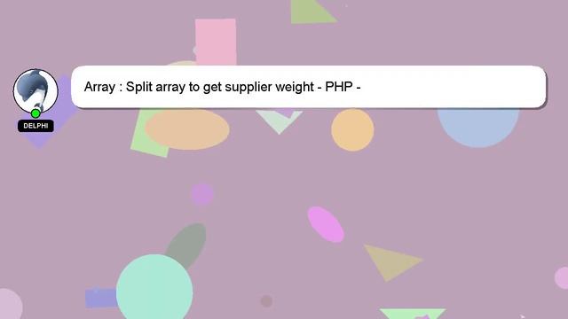 Array : Split array to get supplier weight - PHP - смотреть онлайн