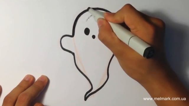 Как же нарисовать приведение на хеллоуин?учись у нас! смотреть онлайн