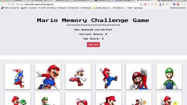 Memory Challenge Game with React смотреть онлайн