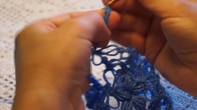 Голубая шаль крючком,( звезды и соломоны)Crochet shawls # 41 смотреть онлайн