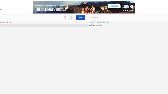 Online C compiler | Hello world | Print your name смотреть онлайн