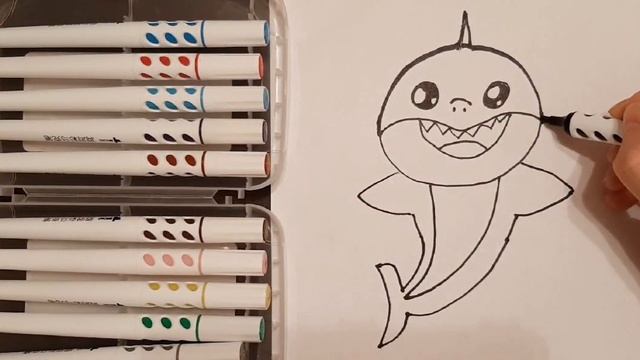 Baby Shark. How to draw baby shark. Как нарисовать акулу. #babyshark смотреть онлайн