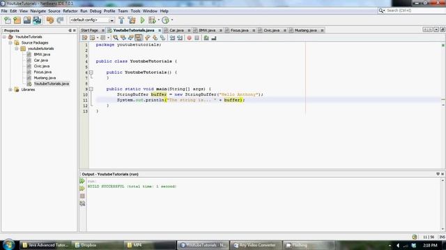 Java Advanced Programming Tutorial 19 String Buffer Class смотреть онлайн