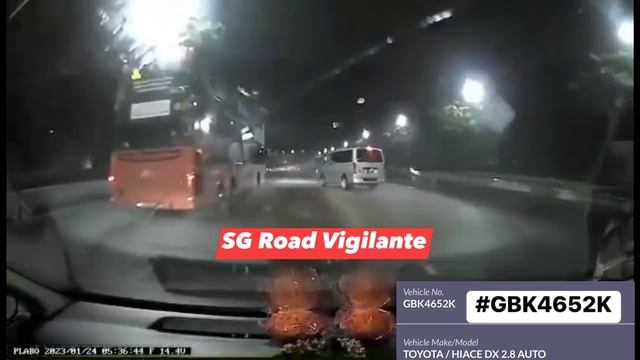 24jan2023 pie #GBK4652K toyota hiace speeding van on lane 1 skidded & hit double decker bus смотреть онлайн