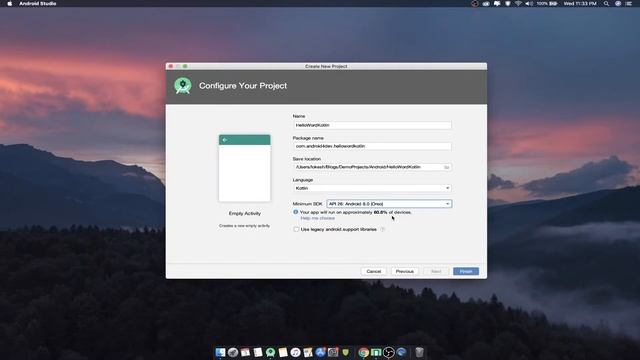 Android Kotlin Tutorial: Hello World Application Using Kotlin смотреть онлайн