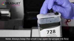 Refillable Cartridges for HP T830 Printer - Compatible HP 728 Ink - Splashjet Ink