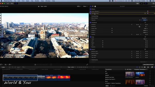 Цветокоррекция видео в Final Cut Pro X. Color Inspector. Без Плагинов.
