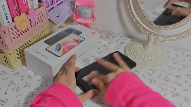 Xiaomi Redmi Note 12 (128 GB) Unboxing ? Accessories + Aesthetic Setup