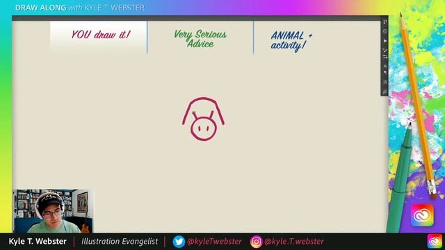 Draw Along with Kyle: Piglet смотреть онлайн