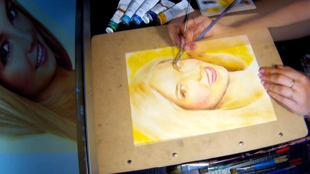 Портрет Britney Spears(Бритни Спирс) в технике "сухая кисть". смотреть онлайн