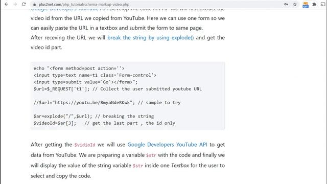 Generating Schema Code in PHP for Rich results while using Video inside Webpage using Youtube API смотреть онлайн