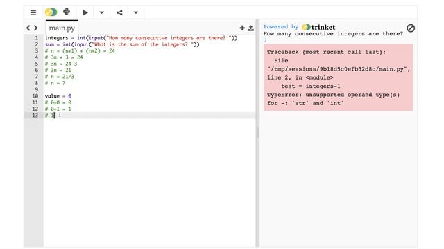 Calculating Consecutive Integers using Python смотреть онлайн