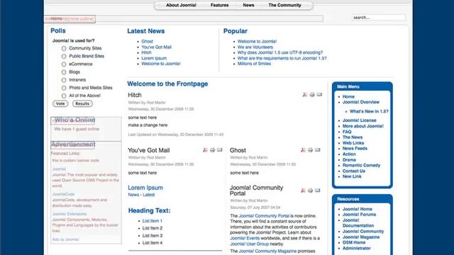 Joomla 1.5 Beginner, Lesson #41: Modifying Templates смотреть онлайн
