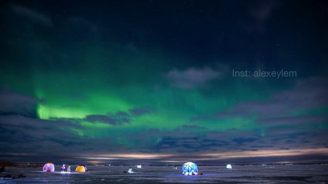 Северное сияние в Санкт-Петербурге, 1 Cеверный форт, остров Котлин. [2022.01.14-15] смотреть онлайн