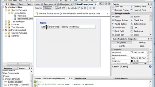 NetBeans GUI Builder (Codenamed Matisse) swings, JFC - java tutorial video 17 смотреть онлайн