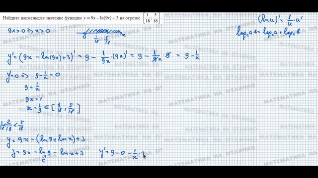 ЕГЭ. Профильная математика. Наибольшее и наименьшее значения функции 5 смотреть онлайн
