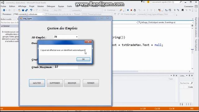 ADO.NET (connecté) Tp7: Recherche et MAJ C# Sql смотреть онлайн