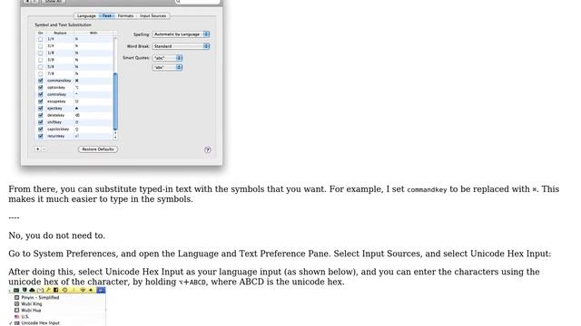 Apple: Is there any keyboard short cut to input mac key symbols like shift, cmd, ctrl