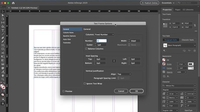 How to make columns in an InDesign text box смотреть онлайн