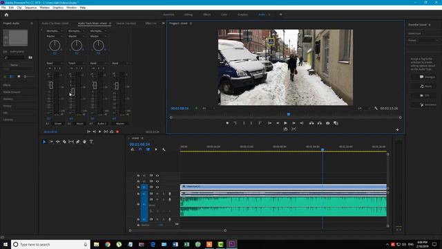 Работа со звуком в Premiere Pro