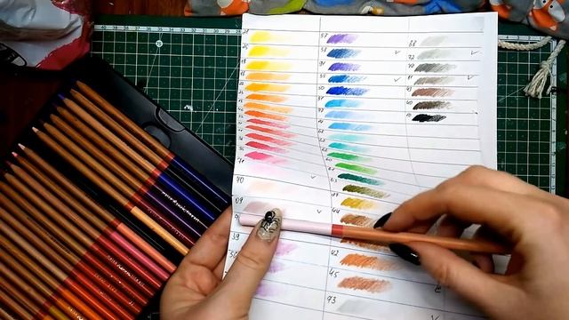 Обзор на карандаши Marco "Renoir Fine Art" 48 цветов. Выкраска карандашей! смотреть онлайн