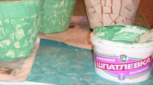 Декорирование кашпо мозаикой. Кашпо под цветы из старых горшков и битой керамической плитки. Мозаик