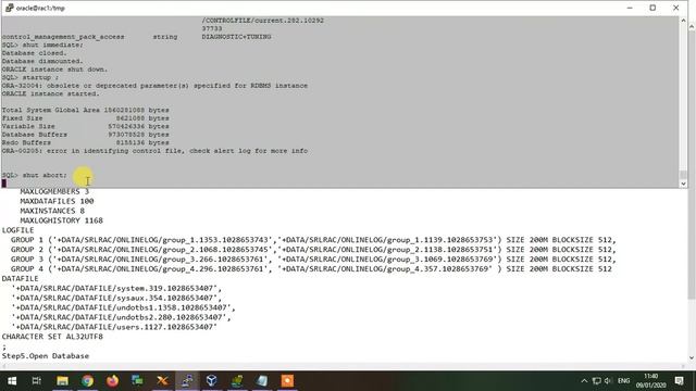 Recover Database From Loss of Control file in Oracle RAC system смотреть онлайн