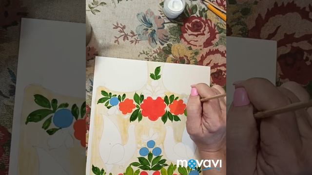 Роспись досточки городецкой росписью смотреть онлайн