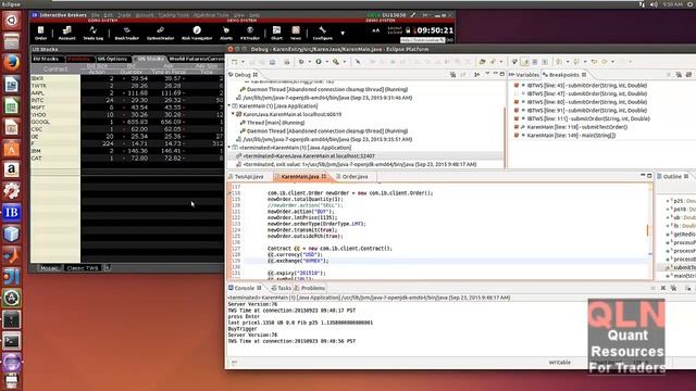 Karen Super Trader market entry with Interactive Brokers Java API MYSQL on Ubuntu Linux смотреть онлайн