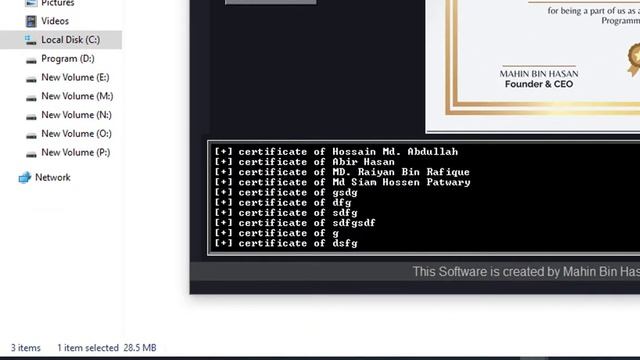 Overview of my Certificate generator program in Python - Mahin Bin Hasan смотреть онлайн