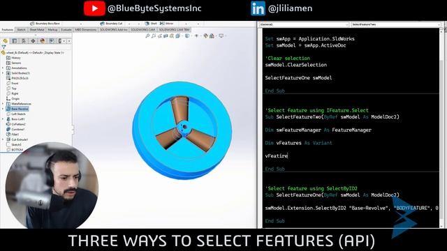 SOLIDWORKS VBA: Three different ways to select Features in SOLIDWORKS using the API смотреть онлайн