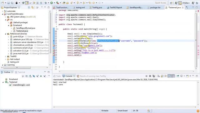 Selenium -Send test report through mail by selenium in easy way#1 смотреть онлайн