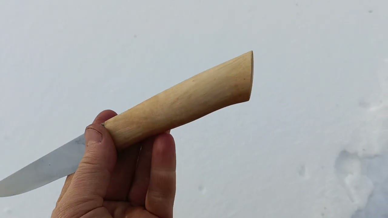 Очередной ножичек из бракованного клинка из 95х18. смотреть онлайн