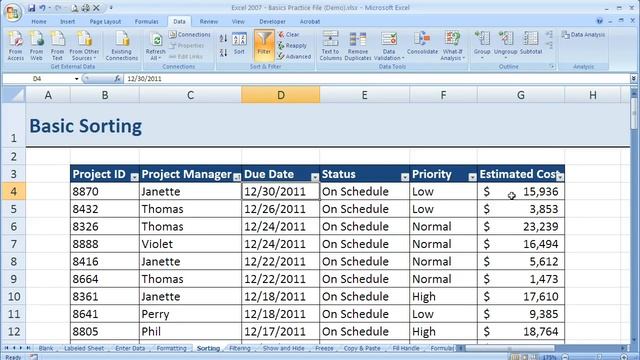 How to Sort multiple columns in Excel 2007 using the Sort button (Excel 07-013) смотреть онлайн