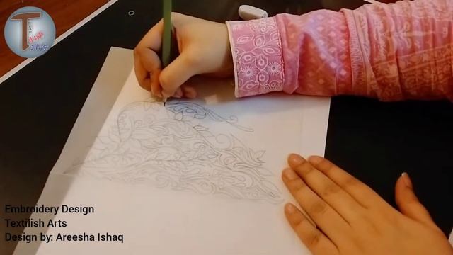 Hand embroidery design | Embroidery design on tracing paper | Pencil drawing | смотреть онлайн