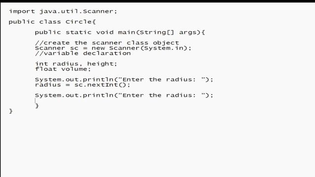 Write a Java Program prompt the user to enter radius and height, calculate the volume of a cylinder смотреть онлайн
