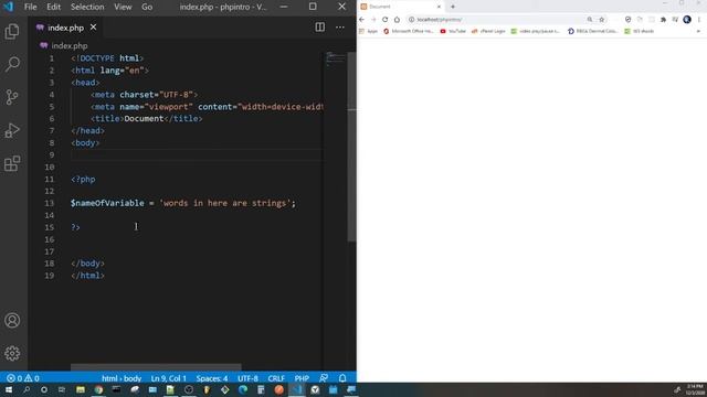 PHP strings, variables, echo into page, and concatenation. смотреть онлайн
