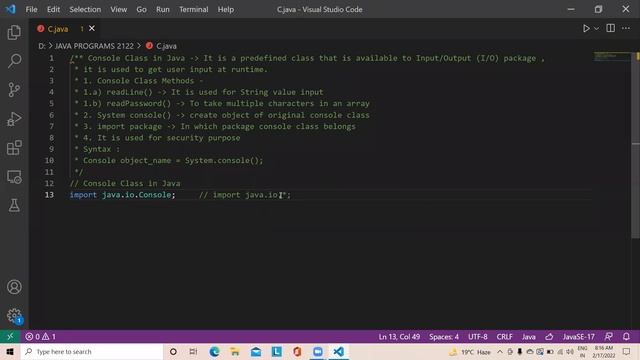 Tutorial 13 | Console class | Java | Prof. Subhabrata Bhattacharjee смотреть онлайн