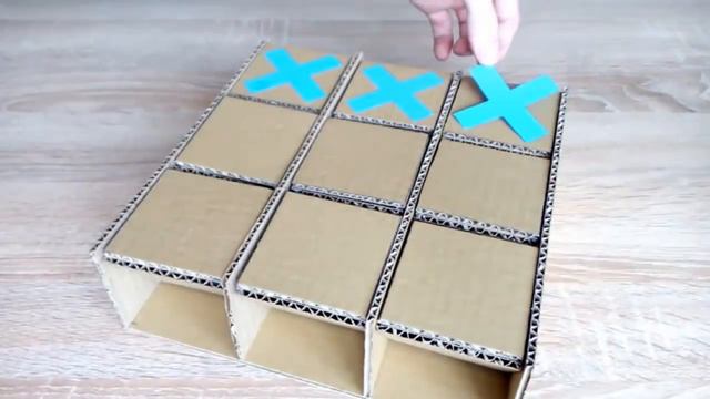 Как сделать крестики нолики из картона? / How to make tic-tac-toe from a cardboard? смотреть онлайн