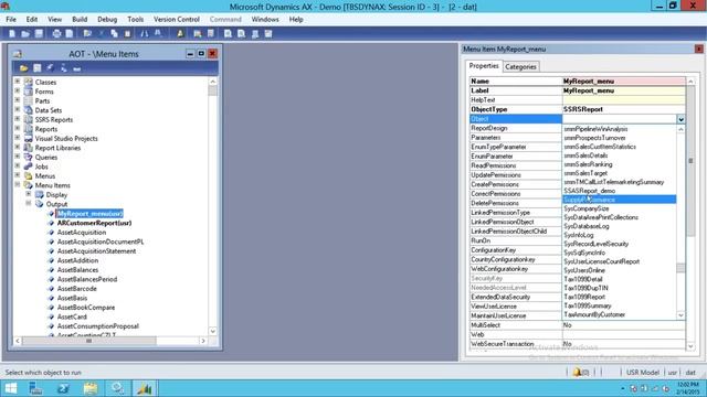 46-How to Display a SSRS Report in Menu in Microsoft Dynamics AX 2012 R2 смотреть онлайн