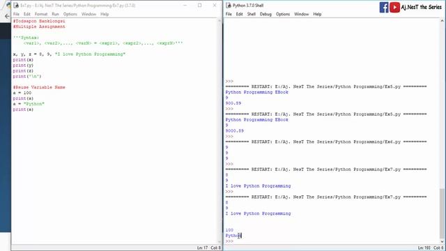 เรียน Python ฉบับปูพื้นฐานเข้มข้น EP.3 Python Variables Ex5-10 ตัวแปรการเขียนโปรแกรมภาษาไพธอน смотреть онлайн
