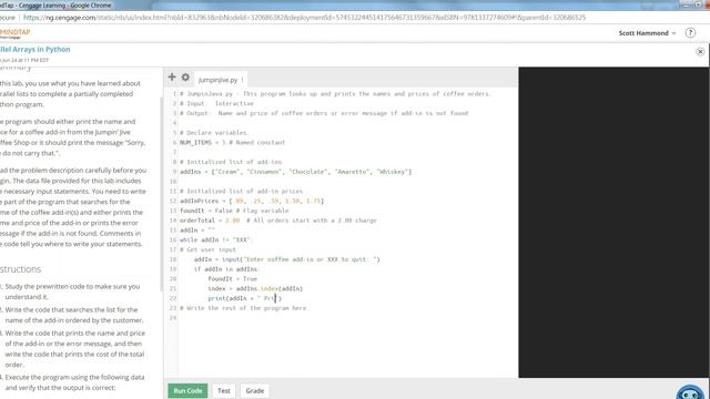 COP1000 Parallel Arrays in Python смотреть онлайн