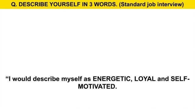 DESCRIBE YOURSELF in 3 WORDS! (A Brilliant Answer to this INTERVIEW QUESTION!) смотреть онлайн