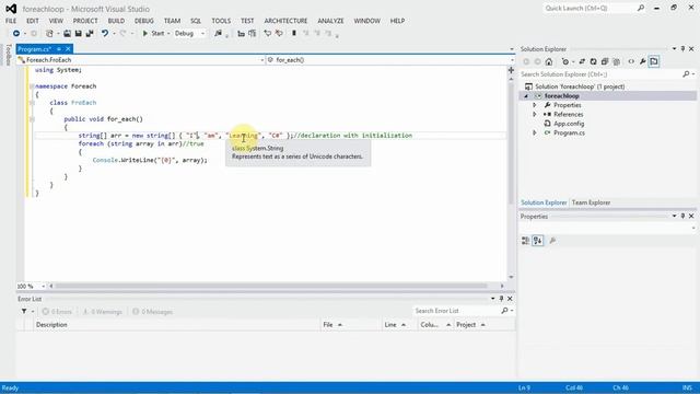 foreach in C# смотреть онлайн